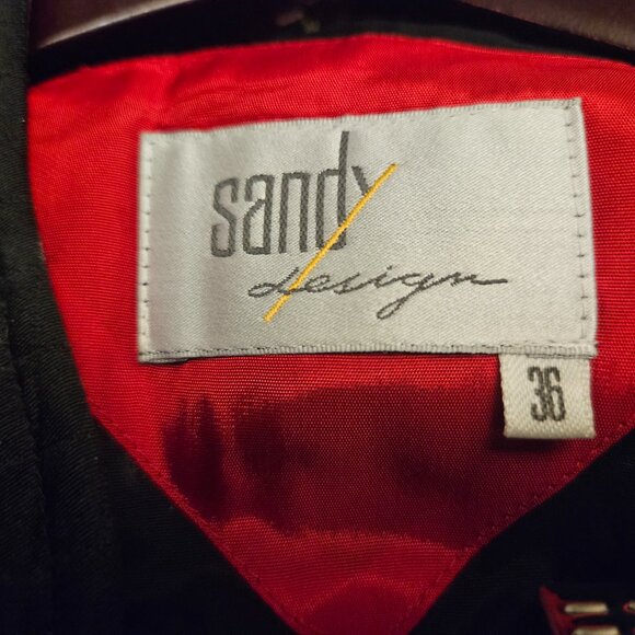 sandy design Black Quilted Paisley Gem Jacket Sz 36 - Picture 11 of 12